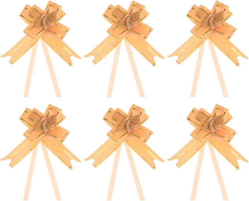 Miniatura 8 de PATIKIL Lazos de regalo, 100 unidades, canastas de regalo, lazos de envoltura de regalo, hilo dorado, lazos de regalo de Navidad a granel