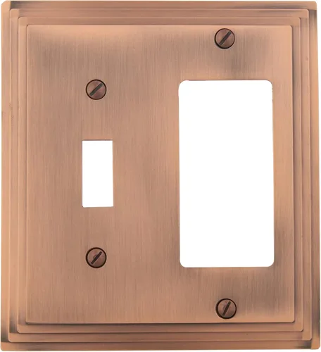Miniatura 6 de Amerelle Steps Triple Rocker - Placa de pared de metal fundido en bronce envejecido