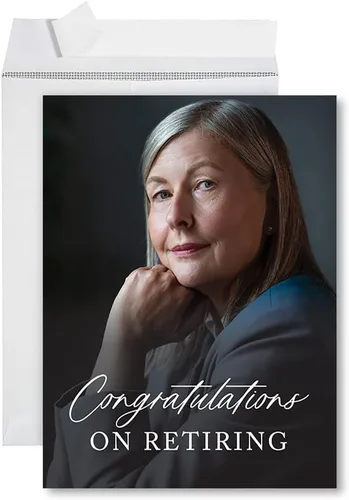 Andaz Press Tarjeta de jubilación personalizada de 8.5 x 11 pulgadas con sobre, tarjeta de felicitación con foto personalizada, tarjeta de