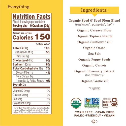 Miniatura 2 de Simple Mills Galletas de semillas orgánicas, todo en uno - sin gluten, veganas, bocadillos saludables, aptas para dieta paleo, 4.25 oz (paquete de 2)