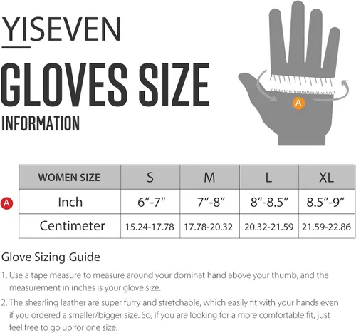 Miniatura 6 de YISEVEN Guantes de piel de oveja merino para mujer