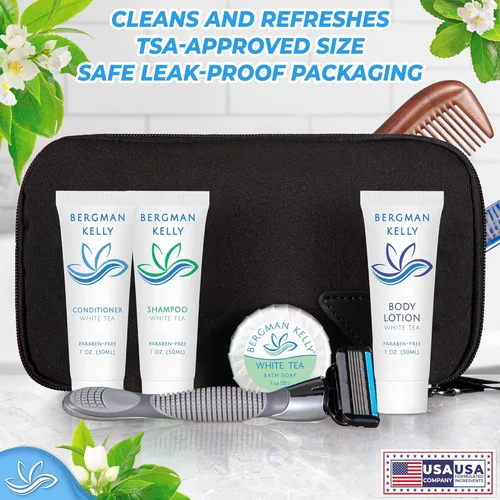 Miniatura 5 de BERGMAN KELLY - Champú y acondicionador 2 en 1 tamaño viaje - 1 fl oz, 100 PK, té blanco - Deleite a sus invitados con amenidades de champú