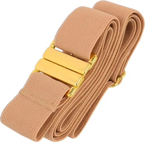 Miniatura 7 de Cinturón elástico ajustable – Cinturones para mujer, cinturón de cintura antideslizante, sin mostrar hebilla plana para mujer