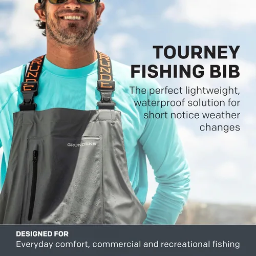 Miniatura 2 de Grundens Tourney Bib - Pantalones de pesca para hombre, duraderos, impermeables