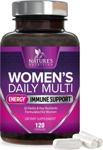 Multivitamínico para mujer – Completo multivitamínico con vitaminas A, C, D, E, B6, B12, zinc, calcio y magnesio, suplemento multimineral diario