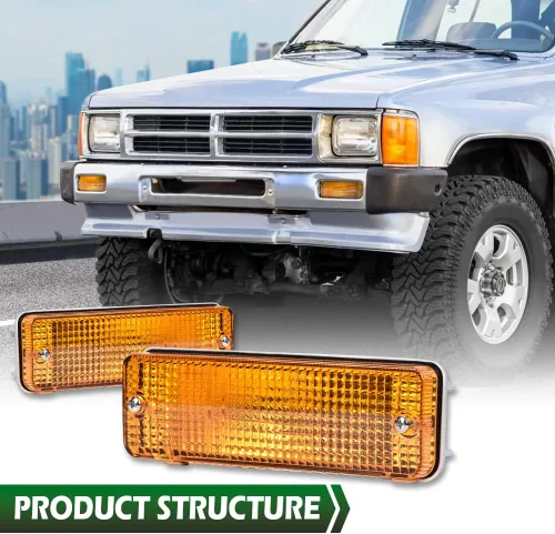 Miniatura 9 de GRAND ORANGE Juego de luces de giro y estacionamiento delanteras, compatibles con Toyota 4Runner 1984-1989 y Toyota Pickup 1984-1988 8151089130