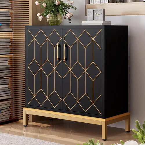 GAOMON Armario de buffet, aparador con almacenamiento, armario de almacenamiento de buffet moderno con puertas y estantes para cocina, oficina,