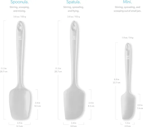 Miniatura 5 de DI ORO Juego de espátulas de silicona – Espátulas de cocina de goma para hornear, cocinar y mezclar – Resistente al calor a 600 °F y libre de BPA