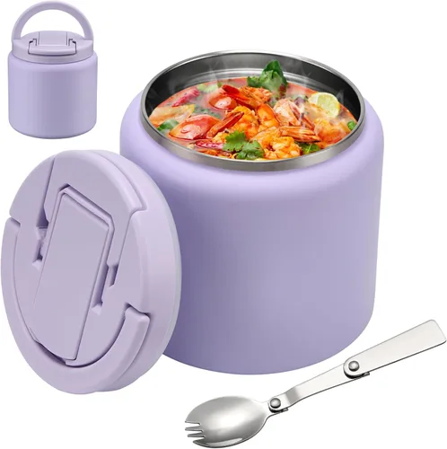 Miniatura 15 de BABHAMNESS Termo para sopa de 13.5 onzas para comida caliente para niños, frasco de comida aislado al vacío con tapa de hebilla, boca ancha a prueba