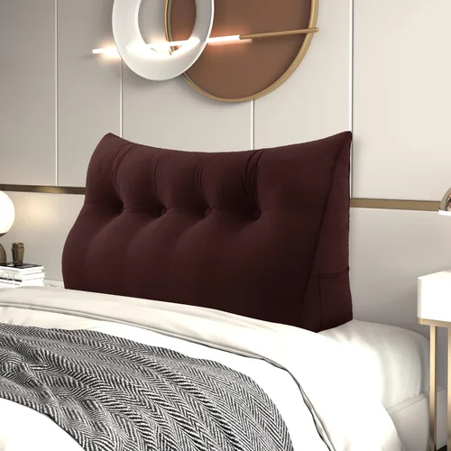 Miniatura 26 de Almohada de Cuña para Cabecero, Almohada Bolster Grande para Lectura, Almohadas para Sentarse en la Cama para Adultos, Cojín Triangular de Amarillo