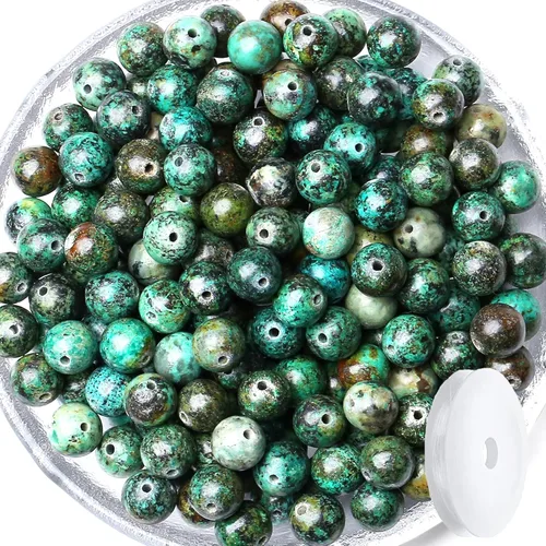Miniatura 14 de QINJIEJIE 105 piezas de cuentas de piedra de 7 chakras de 8 mm, cuentas naturales redondas sueltas de gemas para pulseras, cuentas de cristal