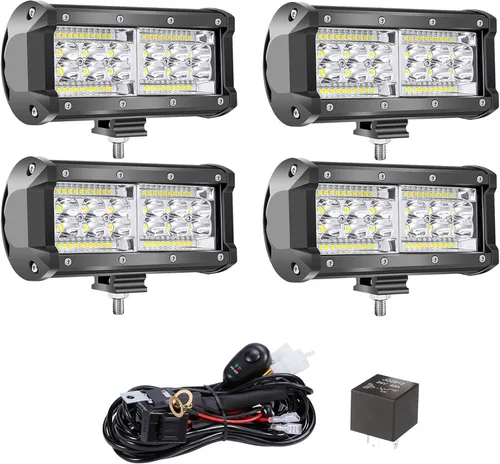 Miniatura 12 de Barra de luz LED de 7 pulgadas, luces LED de 240 W y 24000 lm para tractores, luces LED de trabajo para camión, luces combinadas de inundación