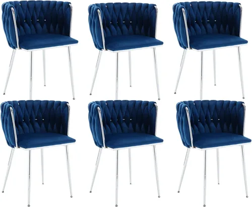 Miniatura 34 de Juego de 2 sillas de comedor de terciopelo, sillas tapizadas tejidas para sala de estar, sillas modernas de cocina y comedor, sillas decorativas