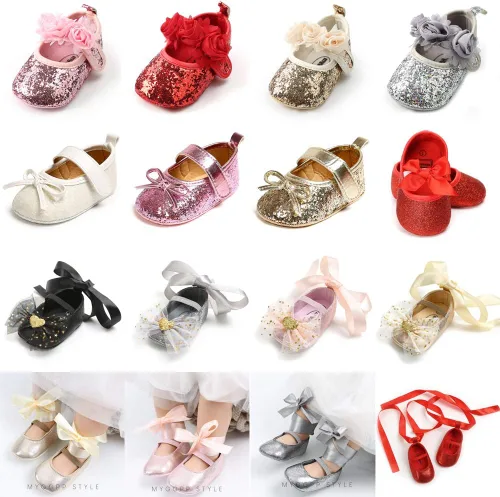 Miniatura 2 de Antheron Baby Girls Mary Jane Flats - Mocasines para bebé con suela suave, diseño floral brillante