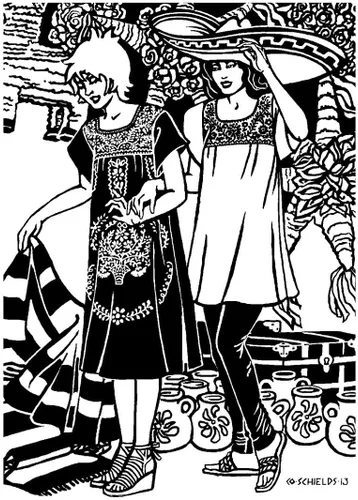 Folkwear Old Mexico Dress #142 Blusa bordada túnica mexicana Patrón de costura (solo patrón) folkwear142, Patrón de costura