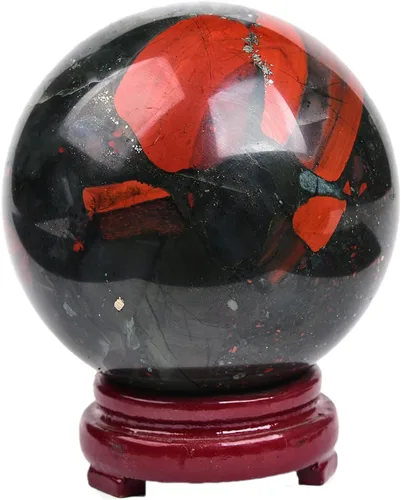 JIC Gem Piedra Natural de Jaspe Africano Cristal de Curación Esfera Adivinación Bola de Piedra Preciosa, Feng Shui Reiki Aura Decoración de