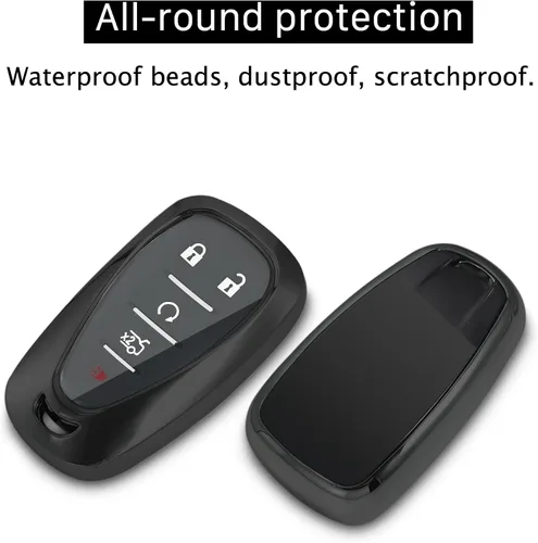 Miniatura 3 de Kirsnda - Funda para llavero Chevrolet, carcasa con llavero, funda protectora de TPU suave 360 Compatible con Chevy Malibu Camaro Trax Blazer