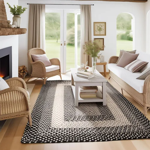 Miniatura 20 de Super Area Rugs Alfombra Trenzada Estilo Granja de 20x30 Pulgadas - Alfombra de Algodón Natural Suave para Baño, Cocina, Entrada - Alfombra Tejida
