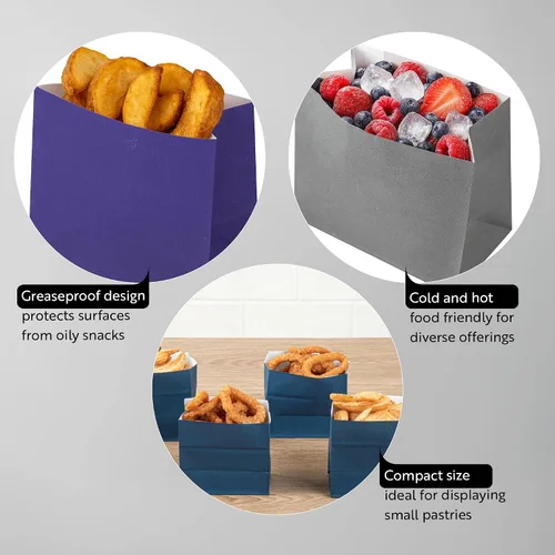 Miniatura 3 de Restaurantware Kraft Snack Bag 100 unidades 4.25 x 2.5 x 3.75 pulgadas Mini Snack Bag Rectangular Papel Embalaje Kraft
