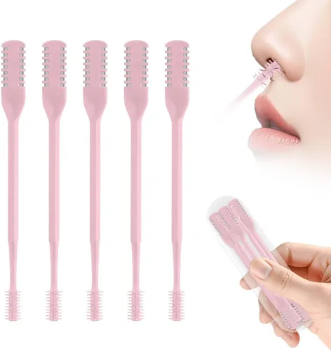 Miniatura 30 de Cortador de pelo nasal 2 en 1, recortador manual de doble cara con cepillo, cuchillo de nariz giratorio de 360° para hombres y mujeres, herramienta