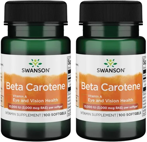 Swanson Betacaroteno (Vitamina A) Piel Ojo Sistema Inmunológico Salud Antioxidante Apoyo 10000 Iu (3000 mcg) 100 cápsulas blandas