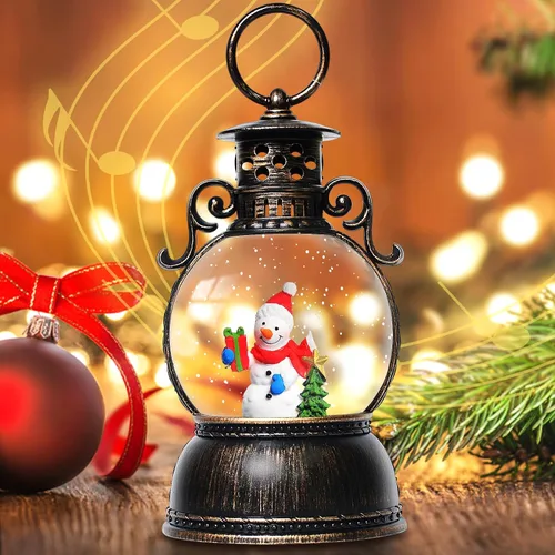Miniatura 7 de Globos de nieve grandes de Navidad, globo de nieve musical de 13.8 pulgadas, globo de nieve de tren giratorio, 8 canciones, temporizador de 6 horas
