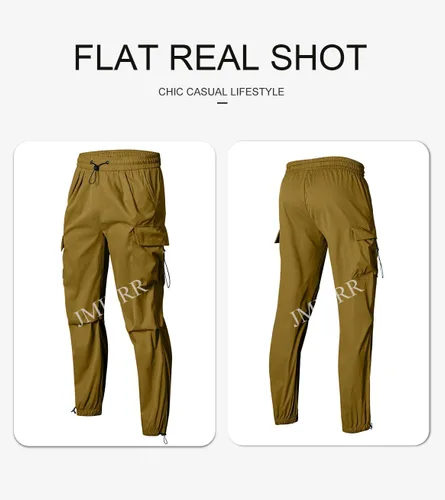 Miniatura 7 de JMIERR Pantalones cargo holgados para hombre, estilo casual, de paracaídas, holgados, con bolsillos, para uso urbano