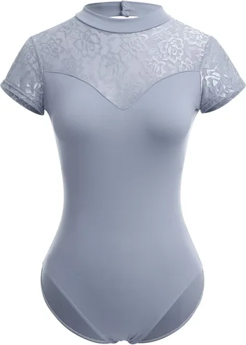 Miniatura 19 de AFAVOM Leotardos de ballet para mujeres adultas con estampado de flores de mariposa sin espalda, leotardos de gimnasia con brasier y prácticas