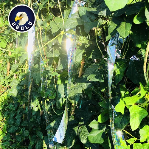 Miniatura 4 de Cinta reflectante Silver Bird Scaring, cinta holográfica, ideal para jardín, patio, campo y valla, 1 pulgada x 500 pies (plateado)
