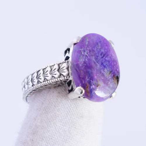 Miniatura 4 de Ravishing Impressions Precioso anillo de plata esterlina sólida de la piedra preciosa de Sugilite 925 joyería hecha a mano para las niñas