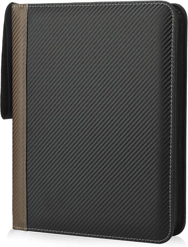 Miniatura 17 de Carpeta de 9 bolsillos para tarjetas coleccionables con mangas, organizador de tarjetas, 900 bolsillos de doble cara, carpeta de colección de Negro