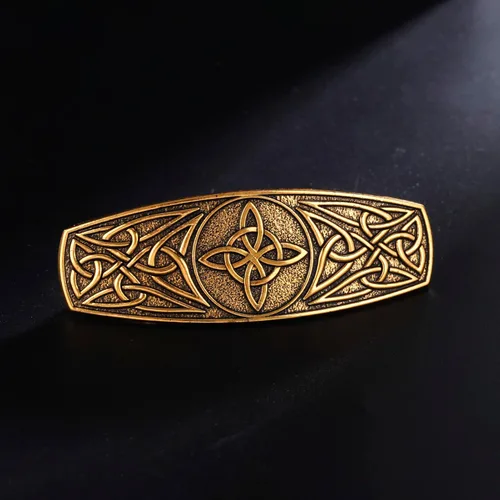 Miniatura 6 de TEAMER Clip de pelo de nudo celta vintage de moda, diseño de pasadores de metal, accesorios para el cabello con nudo de brujas grabadas para mujeres