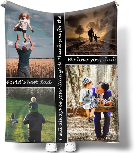 Miniatura 17 de Mantas personalizadas con fotos para mujeres y hombres, regalos de cumpleaños conmemorativos, manta personalizada de franela suave con mis propias