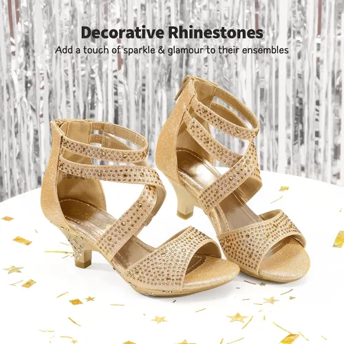 Miniatura 3 de DREAM PAIRS Sandalias de tacón bajo para niñas