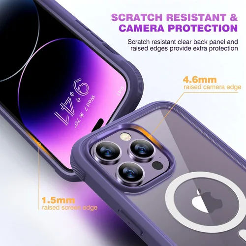 Miniatura 318 de Diaclara Funda diseñada para iPhone 16, mejorada [protección completa de la cámara], carcasa resistente de cuerpo completo con protector de pantalla