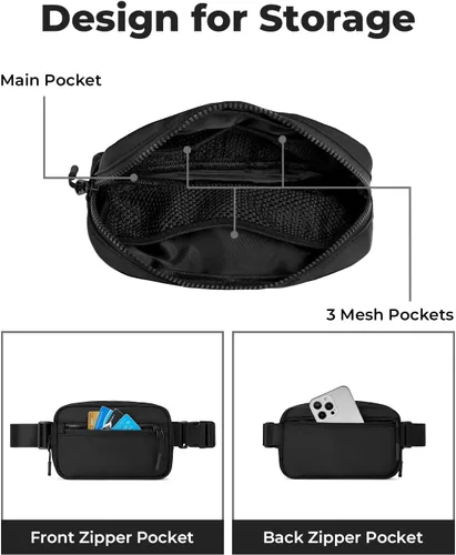 Miniatura 3 de CHOLISS Riñonera cruzada para mujeres y hombres, riñonera cruzada, Negro -, Riñonera cruzada de moda para mujeres y hombres, riñonera cruzada