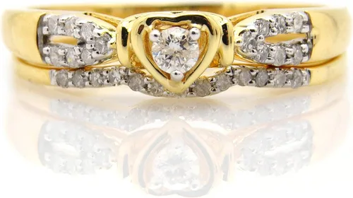 Miniatura 4 de Dazzlingrock Collection Anillo de compromiso nupcial en forma de corazón de oro de 10 quilates con diamantes de 0.25 quilates (ctw) 14 CT