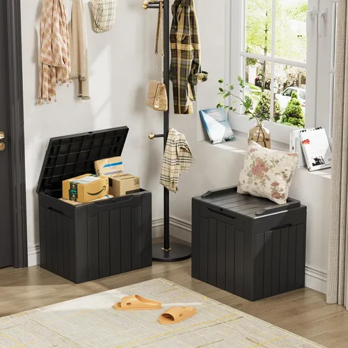 Miniatura 2 de YESHOMY Contenedores de almacenamiento de plástico de 30 galones con tapa, organizadores de cajas apilables para sala de estar, oficina, dormitorio