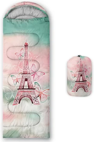 Miniatura 7 de HOSIMA Saco de dormir bohemio con diseño de mariposa para adultos, para clima frío y clima cálido, saco de dormir para niños, para camping
