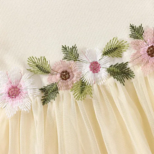 Miniatura 6 de Vestido de verano para niña de las flores tutú floral para niños sin mangas de punto princesa fiesta casual vestido de verano 2-7T