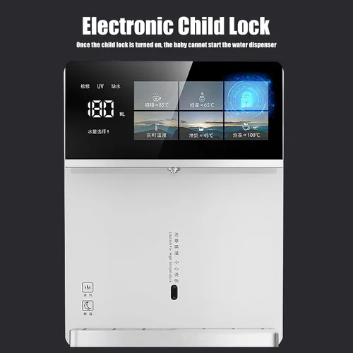 Miniatura 5 de Dispensador de agua fría y caliente montado en la pared, enfriador de agua de calor instantáneo de 3200 W, 5 controles de temperatura precisos