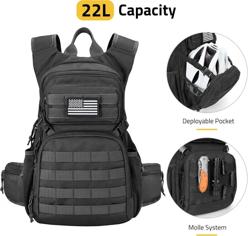 Miniatura 2 de CVLIFE Paquete de hidratación táctica de 3 litros, bolsa de agua ligera con vejiga para hombres y mujeres, mochila Molle resistente para senderismo