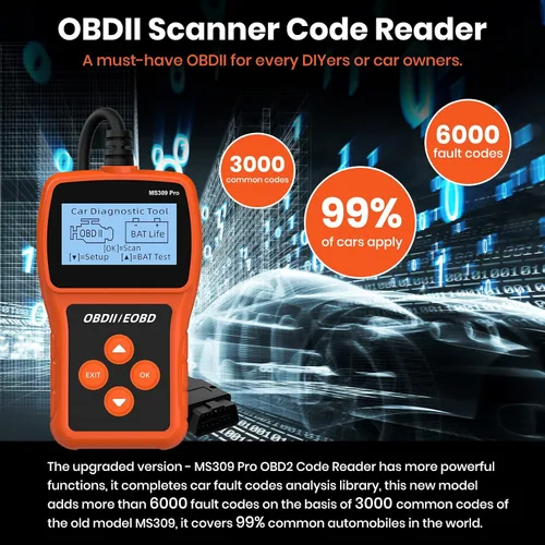 Miniatura 5 de Acum Escáner OBD2 - Lector de código de motor con reinicio, probador de batería, códigos de error de falla claros, herramienta de diagnóstico