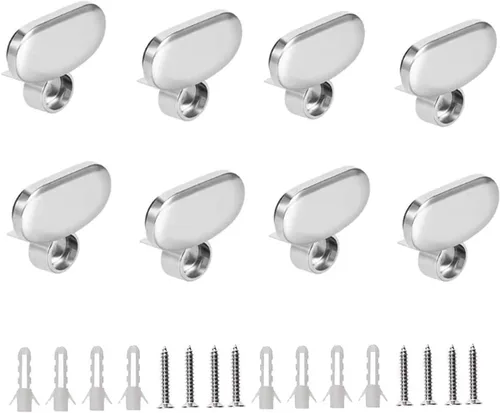 Clips de espejo, espejo de aleación de zinc, clip de vidrio flotante, soporte ovalado de pared para espejos de pared, espejos de baño, soporte de