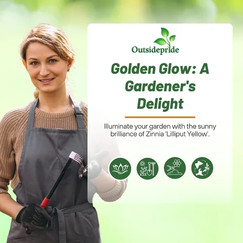 Miniatura 6 de Outsidepride - Zinnia Elegans, 1000 semillas anuales, Lilliput Yellow, flores para plantar, color amarillo