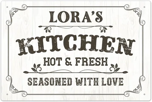 Miniatura 10 de Letrero personalizado para decoración de cocina, letrero de cocina personalizado, 10 x 14 pulgadas, libre de óxido, aluminio 040, resistente a