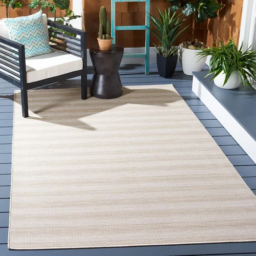 Miniatura 10 de SAFAVIEH Hampton Collection - Alfombra lavable para exteriores de 2 x 9 pies, color marfil y gris, no desprende pelusa y fácil de limpiar, ideal