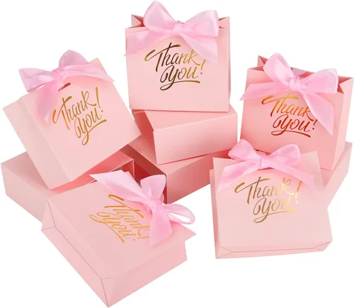 Miniatura 10 de KPOSIYA Bolsas de regalo pequeñas, paquete de 50 bolsas pequeñas de agradecimiento de 4.5 x 1.8 x 3.9 pulgadas, bolsa de favor de fiesta, cajas