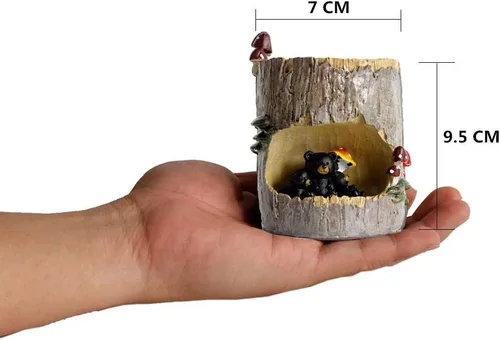 Miniatura 7 de GoodPlay Macetas suculentas para suculentas, macetas de resina, para decoración de oficina, hogar, jardín (oso)