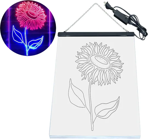 Miniatura 8 de ADVPRO Letrero de neón LED de doble color para sala de girasol, azul y rojo, 8.5 x 12 pulgadas st6s23-i3533-br